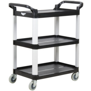 CARRO DE SERVICIO DE PLASTICO 3 REPISAS 33 x 17 X 37 PG NEGRO 97006 VOLLRATH