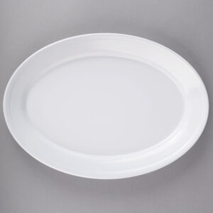 Plato de Melamina Ovalado con Borde Blanco de 30.5 x 21.5 cm ARR12002 Carlisle (Precio por 12 piezas)