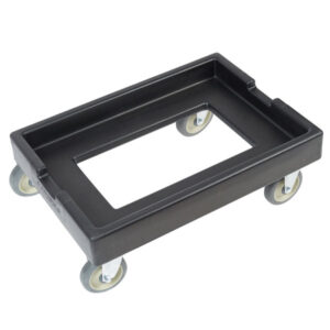 BASE CON RUEDAS 20 x 28 x 10 PG PARA CAJAS DE MASA DE PIZZA COLOR NEGRO CAMBRO