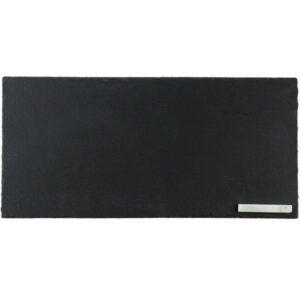 PLATO RECTANGULAR NEGRO CON TIZA DE ESTEATITA DE 15 X 7 1/2 PG