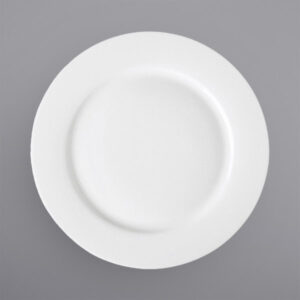 Plato de borde enrollado de borde ancho Blanco Brillante de Porcelana 10 5/8" Actualite Corona pa1101902724