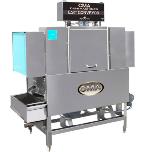  MAQUINA LAVAVAJILLAS TRANSPORTADORA MODELO EST-44 DE ALTA TEMPERATURA, LAVA HASTA 243 RACK POR HORA, LAVADO DE 3 ETAPAS, 208 V, 1HP TRIFASICA MARCA CMA