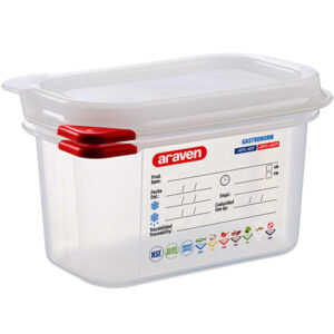 CONTENEDOR HERMETICO NOVENO DE 4 PG CON TAPA 1.1 qt (17.5X10.8X10 cm) ARAVEN