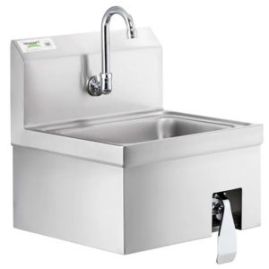 LAVAMANOS PARA FIJAR A PARED CON MEZCLADORA REGENCY MEDIDAS 17 x 15 PG VALVULA MANOS LIBRES 