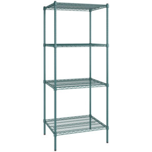 Estante de 24 x 30 Verde Epoxico con Postes de 74 pg de 4 entrepanos