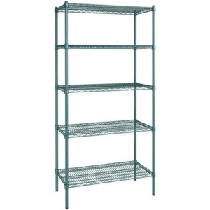 Estante de 18 x 36 Verde Epoxico con Postes de 74 pg de 5 entrepanos