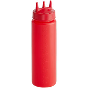 RECIPIENTE PARA ADEREZO ROJO DE 24 OZ 3 SALIDAS VOLLRATH