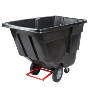 Carro contenedor inclinable 1 yarda cubica color negro 850 LB FG131400BLA Rubbermaid