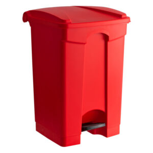 CONTENEDOR DE BASURA 48 QT (45 LTS) CON PEDAL Y TAPA LAVEX JANITORIAL COLOR ROJO