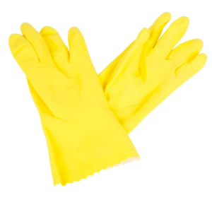 GUANTES DE LATEX PARA ASEO COLOR AMARILLO (12 PIEZAS)