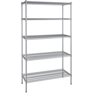 Estante de 18 x 42 Cromado con Postes de 74 pg de 5 entrpanos