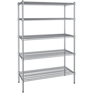 Estante de 18 x 42 Cromado con Postes de 64 pg de 5 entrpanos