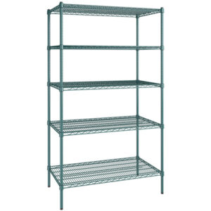 Estante de 18 x 42 Verde Epoxico con Postes de 74 pg de 5 entrepanos