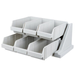 ORGANIZADOR DE CONDIMENTOS 6 CHAROLAS DE 2 NIVELES CAMBRO MO. 6RS6480 MEDIDA: 20 1/8  X 17 1/4 X 9 1/4 PG COLOR GRIS