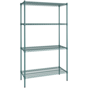 Estante de 18 x 42 Verde Epoxico con Postes de 74 pg de 4 entrepanos