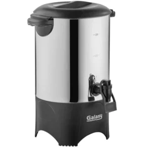 CAFETERA 30 TAZAS PERCOLADORA ACABADO EN ACERO INOXIDABLE Y LLAVE DISPENSADORA, MEDIDAS GENERALES: 8 X 7 1/2 X 13 PG, 120 V - 1,000 W MARCA GALAXY