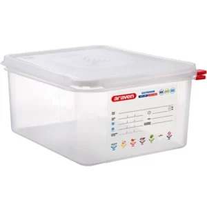 CONTENEDOR HERMETICO MEDIO DE 6 PG CON TAPA 10.5 qt (30X25.4X15 cm) ARAVEN
