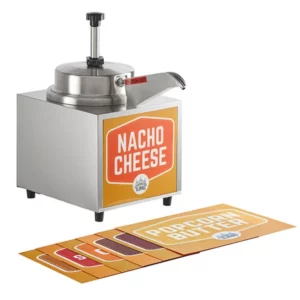 DISPENSADOR DE QUESO CUADRADO PARA NACHOS 3.5 QT HSPW35 CALENTADOR CON BOMBA ACERO INOX 550 WATTS CARNIVAL KING