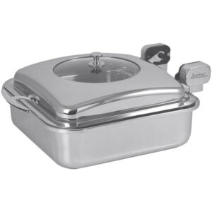 Chafer cuadrado de acero inoxidable de 6 cuartos con tapa de vidrio Sauteuse Vision 2474-6 Spring USA