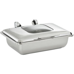 CHAFER DE INDUCCION 9 QT RECTANGULAR MEDIDA ENTERA MODELO MIRAGE ACERO INOX CON TAPA DE VIDRIO 4644010 VOLLRATH