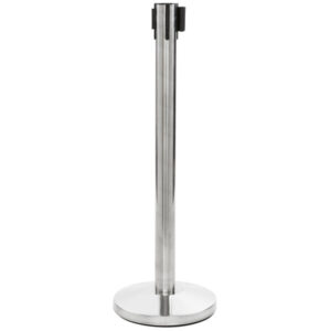 POSTE CROMADO CON CINTA RETRACTIL PARA GUIA PERSONAS 36 X 78 PG