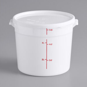 Contenedor Redondo de Polipropileno de 6 Qt. Translucido (5.6 lts) con tapa