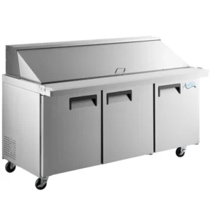 MESA DE TRABAJO REFRIGERADA PARA PREPARACION DE ENSALADAS 3 PUERTAS ACERO INOX 70 3/8 X 35 1/2 X 55 7/8 PG AVANTCO