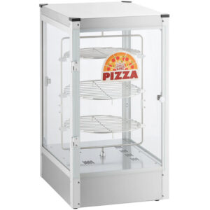 CONSERVADOR EXHIBIDOR DE PIZZA DE 12 PG DE 3 PARRILLAS 120V, 500W RACK ROTATIVO MODELO HPWR-12D2 MARCA CARNIVAL KING