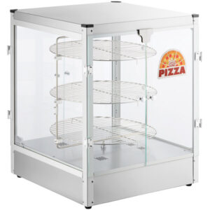 CONSERVADOR EXHIBIDOR DE PIZZA DE 18 PG DE 3 PARRILLAS 120V, 500W RACK ROTATIVO MODELO HPWR-18D2 MARCA CARNIVAL KING