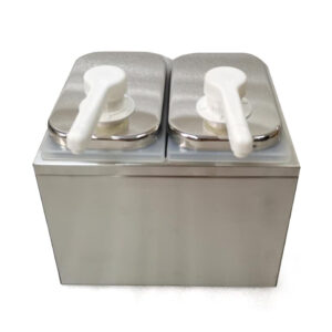 DISPENSADOR DE CONDIMENTOS DOBLE 4 LITROS 1OZ POR SERVICIO MEDIDAS: 9 9/16X 7 7/8 X 12 3/8 PG SERVSENSE