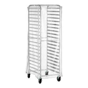 FUNDA PARA RACK DE CHAROLAS TRANSPARENTE FULL SIZE CON 3 CIERRES MEDIDA: 28 X 24 X 63 MARCA REGENCY