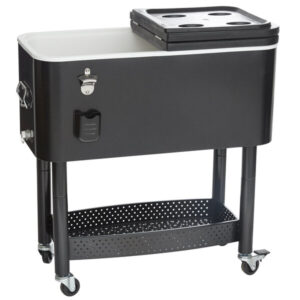 HIELERA CON RUEDAS 65 QT MEDIDAS GENERALES 31 1/8 x 15 3/8 x 32 11/16 PG NEGRA - 32 LATAS