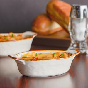 PLATO TAZON CASEROLA OVAL 4 OZ (118 ML) COLOR VANILLA BEAN ACOPA CERAMICA (PRECIO POR 48 PIEZAS)