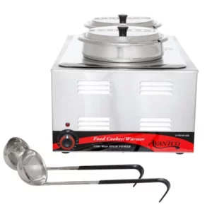 BANO MARIA ELECTRICO PARA 2 CALDOS INSERTOS REDONDOS DE 7.5 QT CON 2 CUCHARONES 120 V, 15000 W