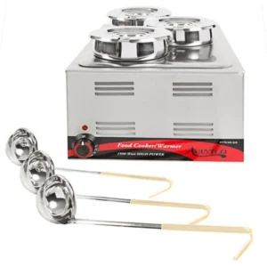 BANO MARIA ELECTRICO PARA 3 CALDOS DE 4 QT CON 3 CUCHARONES 120V, 1500W AVANTCO