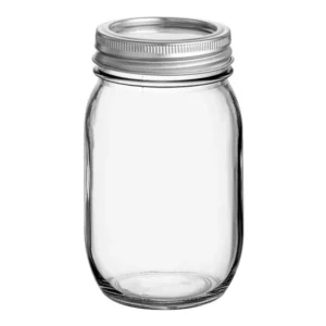 RECIPIENTE 16 OZ MASON JAR CON TAPA DE METAL (PRECIO POR 12 PIEZAS)