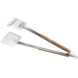 PINZA PARA HAMBURGUESAS PALA/TRINCHE 20 PG ACERO INOX Y MANGO DE BAMBOO OUTSET