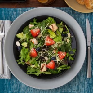 PLATO MATE NEGRO REDONDO DE 22.9 CMS TUXTON (CAJA CON 24 PIEZAS)