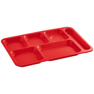 CHAROLA DE 6 COMPARTIMENTOS MARCA CHOICE 10 X 14 PG COLOR ROJO (PRECIO POR 12 PIEZAS)