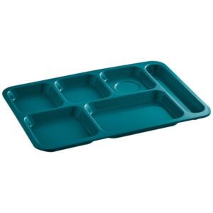 CHAROLA DE 6 COMPARTIMENTOS MARCA CHOICE 10 X 14 PG COLOR VERDE OCEANO (CAJA CON 12 PIEZAS P/U)