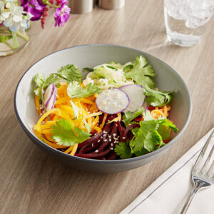 PLATO BOWL ENSALADERO DE 28 OZ (828 ML) APOLLO COLOR GRIS FILO NEGRO ACOPA MELAMINA (PRECIO POR 12 PIEZAS)