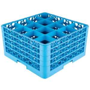 Rack de 16 Compartimentos con 4 Extensiones Carlisle (Medida del Compartimento: DIAMETRO MAXIMO 4 3/16 PG  ALTURA MAXIMA 9 1/2 PG)