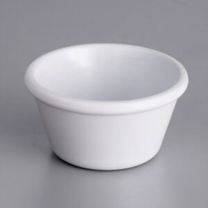 RAMEKIN 4 OZ MELAMINA COLOR BLANCO ACOPA ALTURA 1 3/4 PG, DIAMETRO INFERIOR 2 1/3 PG, DIAMETRO SUPERIOR 3 1/4 PG (PRECIO POR 12 PIEZAS)