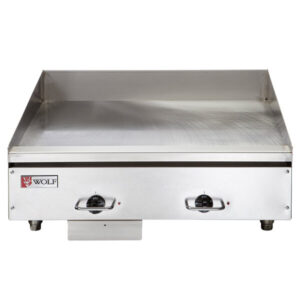 PLANCHA ELECTRICA 60 CM CONTROLES TERMOSTATICOS DE 480 V DE 3 FASES, 10.8 KW MEDIDA: 24X31 1/2 X 15 1/4 PG MARCA WOLF