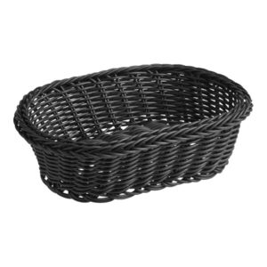 CESTA PANADERA COLOR NEGRA TEJIDA OVALADA 9 x 5 15/16 x 2 5/8 PG ACOPA (PRECIO POR 12 PIEZAS)