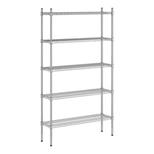 Estante de 12 x 42 Cromado con Postes de 74 pg de 5 entrepanos