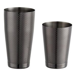 COCTELERA TIPO BOSTON M37082 DE 28 Y 18 OZ TERMINADO NEGRO CON CELOSIA