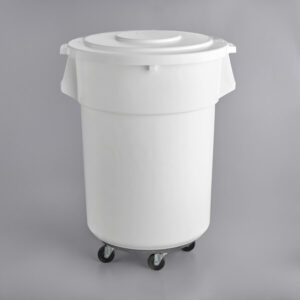 CARRO ALMACENADOR DE GRANOS E INGREDIENTES 55 GALONES (208 LTS) REDONDO Y BASE CON RUEDAS BAKERS MARK