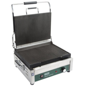PANINI GRILL CON AMBAS PLACAS ONDULADAS SUPERFICIE PARA COCINAR 14.5 x 11 PG - 208V, 2808W MARCA WARING