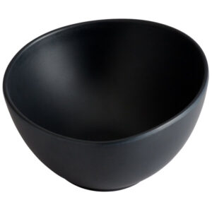 PLATO DE MELAMINA REDONDO BOWL IRREGULAR 12 OZ (6 1/2 PG/16.51CM) RIVER STONE NEGRO MATE (PRECIO POR 12 PIEZAS) GET